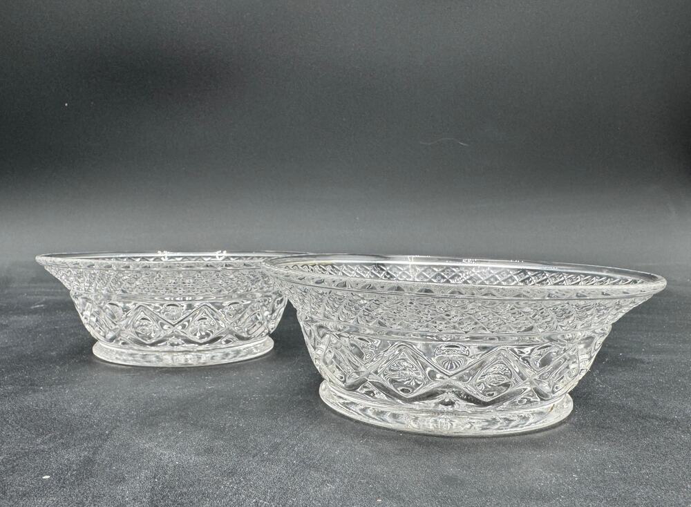Vtg Finger/Fruit Bowls (2) Cape Cod by Imperial Glass Ohio Glassware 5.25" Set/2